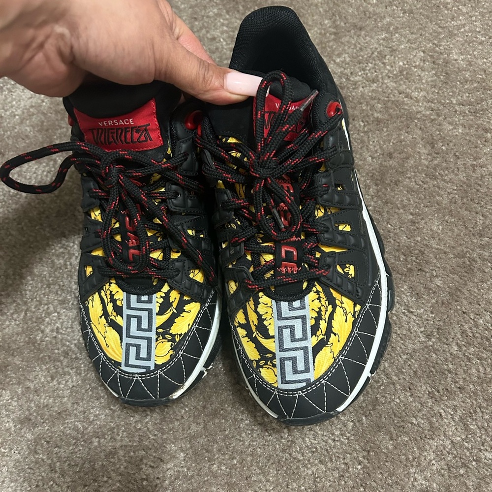 COPY - Versace Men's Black and Yellow Sneakers